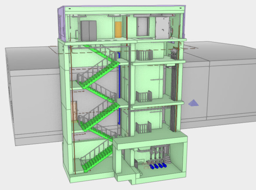 3D-Modell der ausgerüsteten Pumpstation